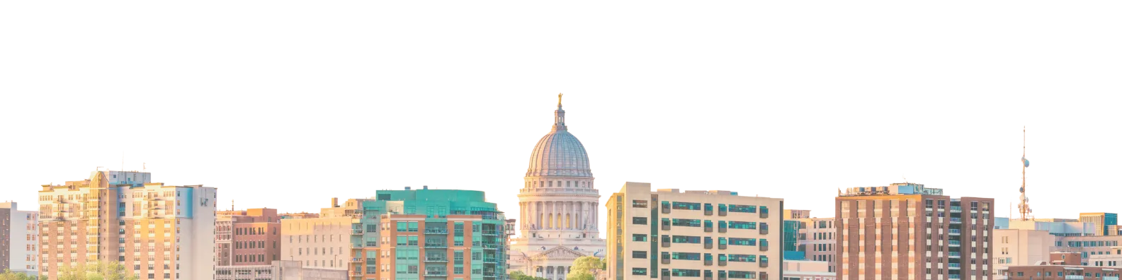 Madison, Wisconsin skyline with the State Capitol